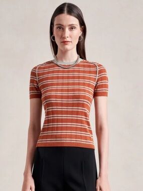 La Ligne Dianna Agron Short Sleeve Sweater